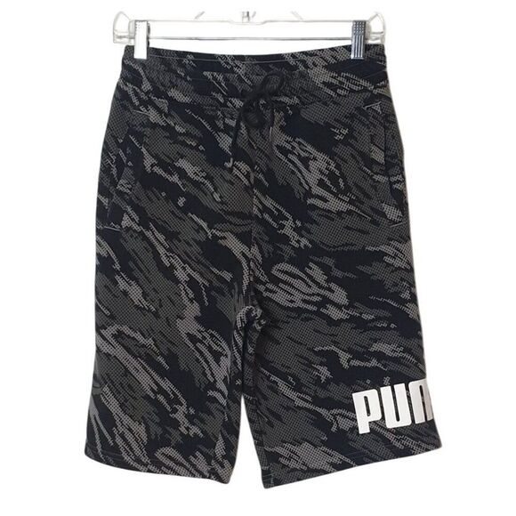 Puma Mens Athletic Shorts S Camouflage Fleece Elastic Long Pockets Training Gym - Picture 1 of 7